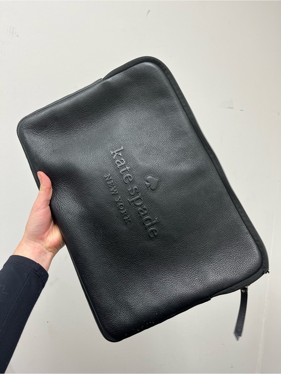 kate spade Handbags - kate spade Black Pebbled Leather Laptop Sleeve